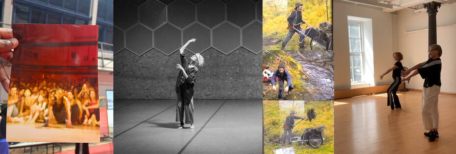 Images L to R: Kris Lee image courtesy of the artist; Wendy Perron by Arnaud Beelen for TicTac; Steve Paxton in screen captures from video by cw; Emily Coates & Iréne Hultman still from video.