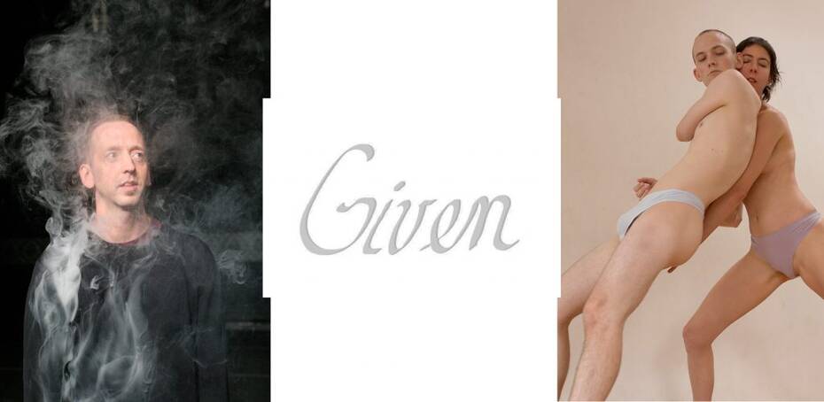 Photos L to R: John Jasperse by Alex Escalante; "Given" image by Wally Cardona; Athena Malloy and Connor Voss by Marcus Morris