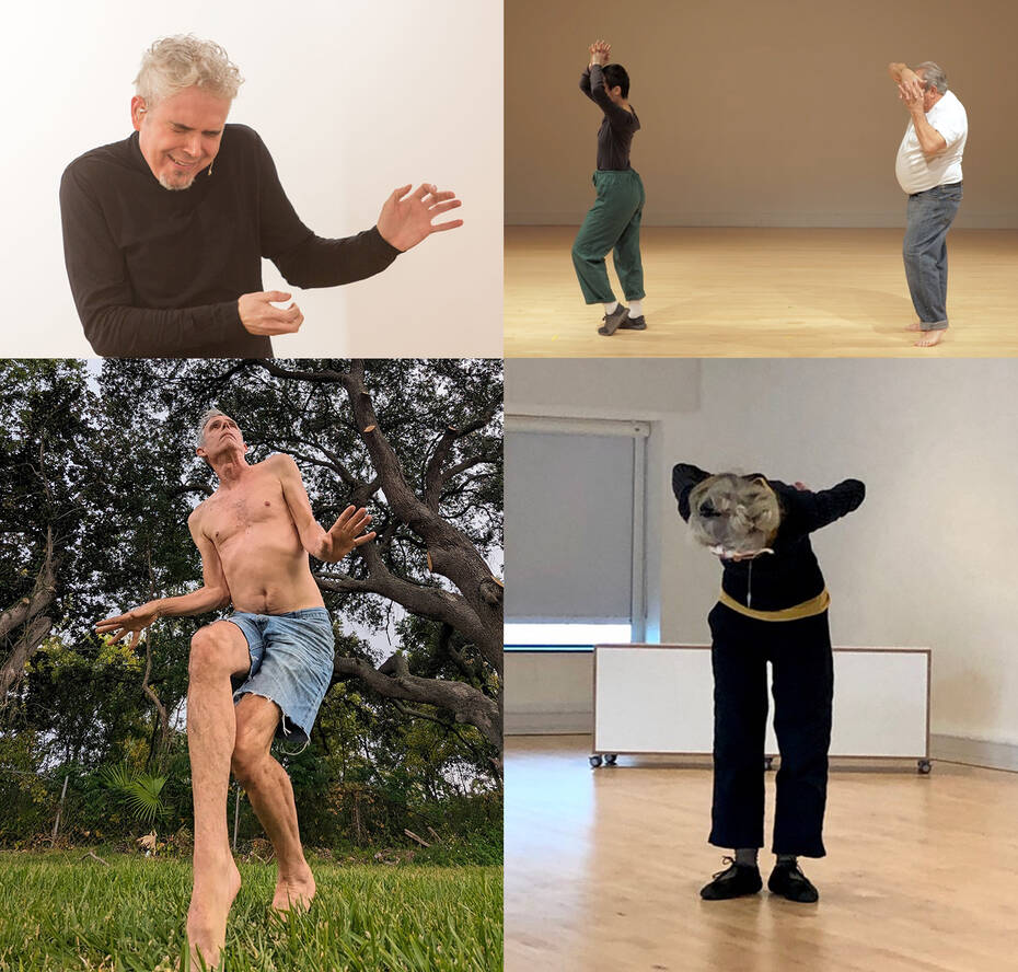 Images clockwise from top left: Paul Botelho by Michael Bersin; Cherrie Yu's "Trio A Translation Project" photo by Ji Yang; Deborah Hay (2018); Scott Heron photo courtesy of the artist