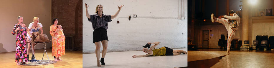 Images from left: Factress with Dance Explosion! by Lori E Seid; Iris McCloughan & Jessie Young by Elyse Mertz; Malcolm-x Betts