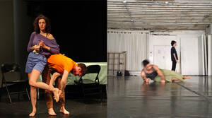 "Show No Show" by Gabrielle Revlock with Sasha Frolov, Photo: Hallie Martenson, courtesy of FringeArts; Miriam Gabriel and Carlo Antonio Villanueva 