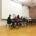 Julie Martin, Mimi Gross, Sofia Engelman, Silvia Pinto Coelho, Douglas Dunn, Clarinda Mac Low  — <a href="https://redesign.cathyweis.org/calendar/november-13-2022-9-evenings-theatre-and-engineering-screening-and-panel-discussion" target="outside">November 13, 2022</a> <br/>Photo by Cathy Weis